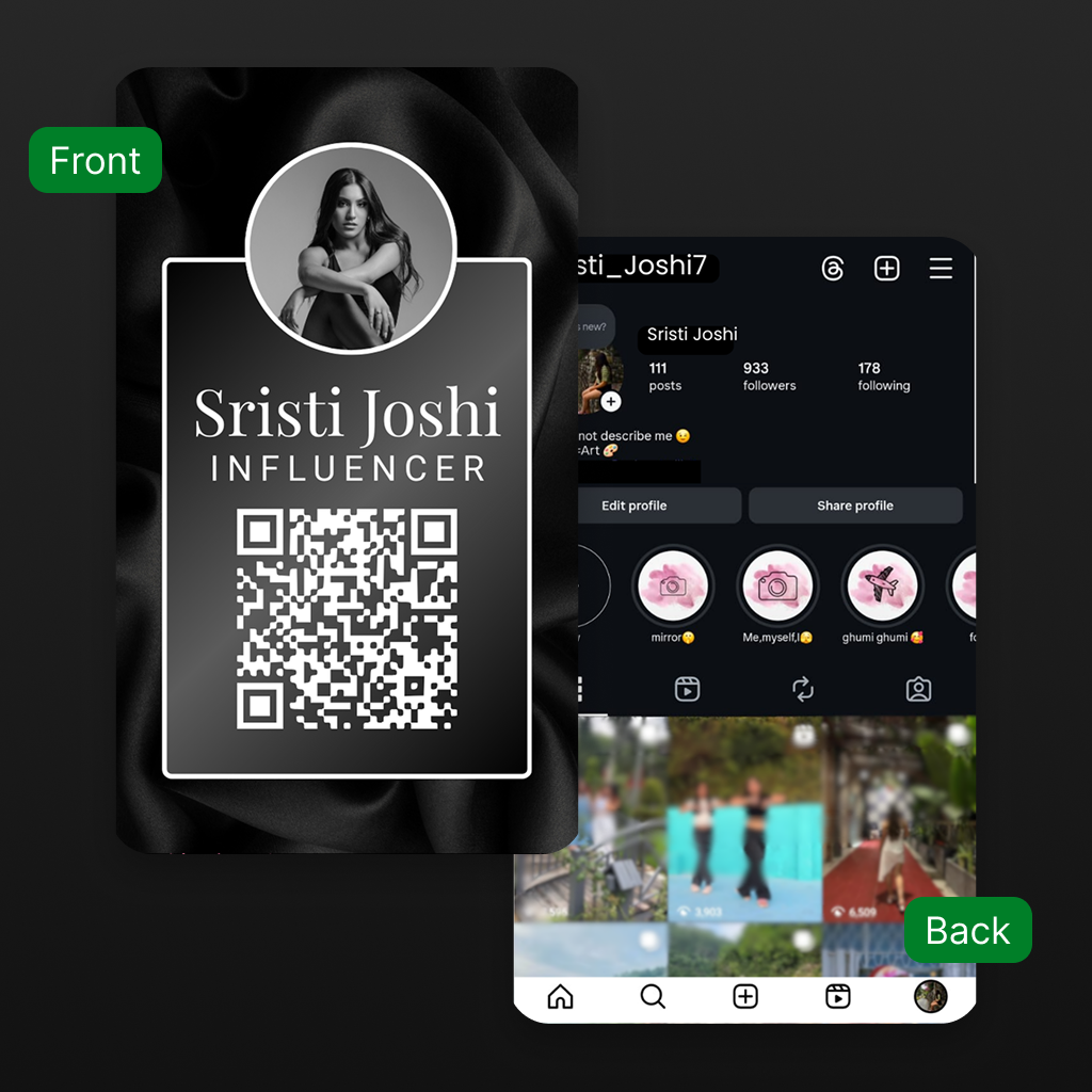 Influencer Smart ID Cards | Instant Connect + Premium Visual Appeal | Curated Color Palettes