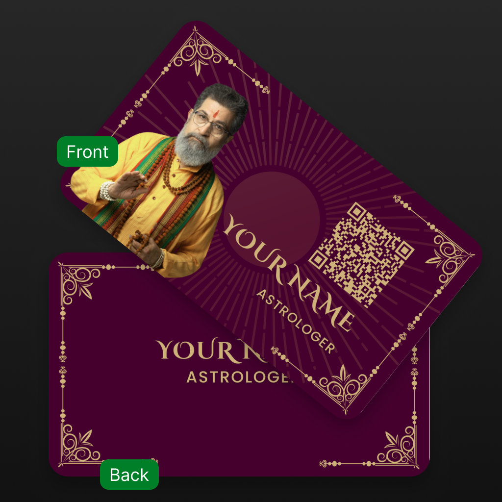 Astrologer Connection Cards – Modern, Stylish & Spiritually Inspired for Smart Networking