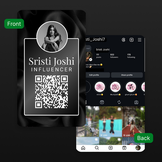 Influencer Smart ID Cards | Instant Connect + Premium Visual Appeal | Curated Color Palettes